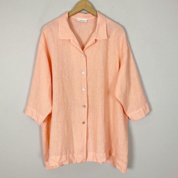 Bryn Walker Linen Tunic Swing Top Relaxed Lagenlook Size Large Women's - Picture 1 of 4
